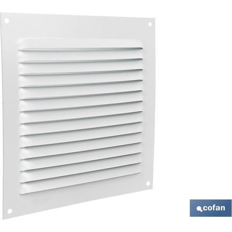 Pack de 5 grilles de ventilation en aluminium blanc 15 x 15 cm
