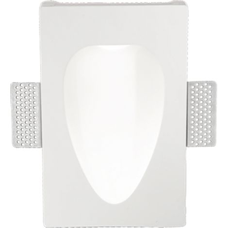 Lampada faretto LED da incasso in gesso verniciato Bianco LISCIO 14x23 cm (1/4)