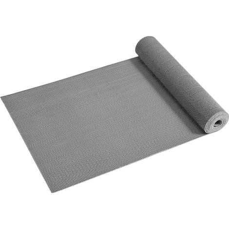 Mophorn Tapis de drainage antidérapant 90x500 cm, revêtement de sol en PVC pour espaces humides tels que piscines, terrasses, salles de bain et restaurants, tapis antifatigue drainant en rouleau, gris (1/5)