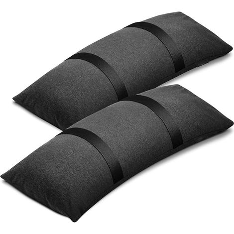 Sac de sable - Lot de 2 - Tissu 600D - Stabilisation pied parasol - Jardin terrasse piscine - Noir (1/5)