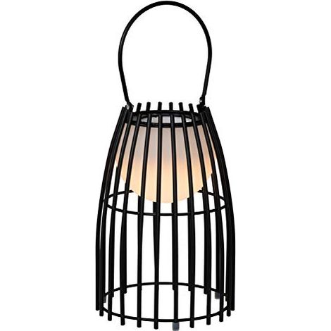 LUCIDE FJARA - Lampada da tavolo per esterni, diametro 17,5 cm, LED dimmerabile, 1 x 0,3 W, 3200 K, IP44, colore nero (1/4)