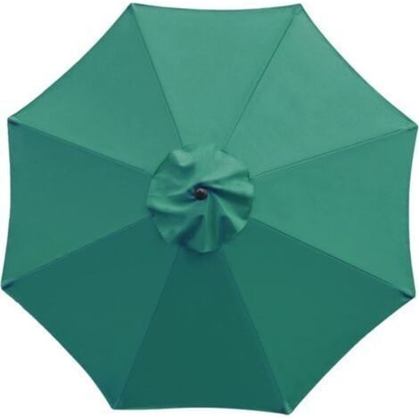 Toile de rechange à 8 baleines pour parasol de jardin, terrasse, cour, plage, piscine, marché (auvent uniquement),vert (1/4)