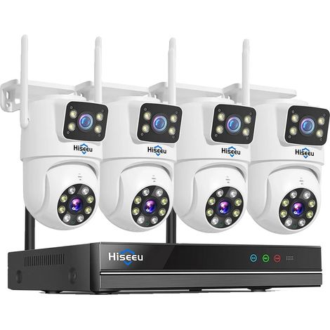 Kit de surveillance CCTV sans fil, NVR 16 canaux, résolution HD 6 MP, 4 caméras, aucun (1/2)