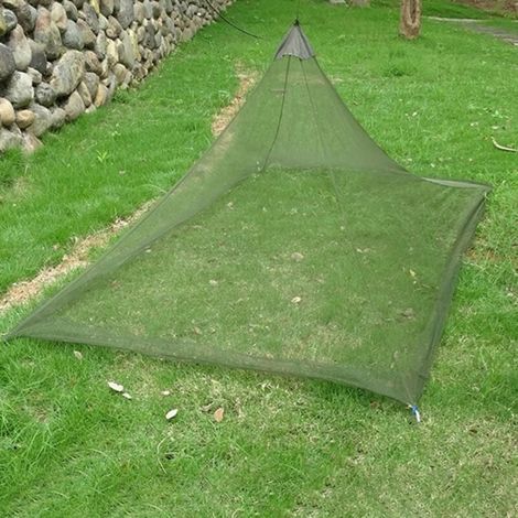 Camping-Moskitonetz 220 x 120 x 100 cm mit Aufbewahrungstasche, leichtes und tragbares Reise-Moskitonetz mit Reißverschluss, ideal zum Angeln und Campen (grün, bodenlos)