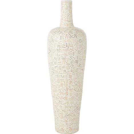 Vase Déco en Ciment "Lauwra" 100cm Blanc (1/5)