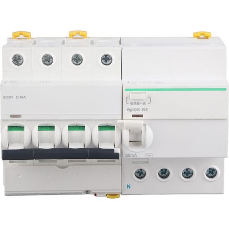 Miniature Circuit Breaker PA66 Flame Retardant Shell 4P and N Circuit Breaker with Leakage Protection Accessory AC400V 16A