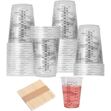 Epoxy Resin Measuring Cups, Paint Mixing Bucket, Graduated Mixing Cups, Small Paint Measuring Cups, for Pigments, Resin Mixing (1/5)