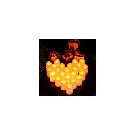 Lot de 24 bougies chauffe-plat LED à piles extra longues pour les mariages, festivals, fêtes, célébrations saisonnières et vacances, décorations d'intérieur. (1/5)