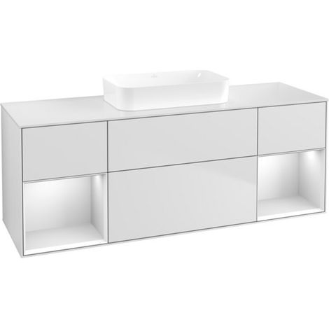 V&B Waschtischunterschrank Finion 160x60,3x50,1cm, Rg wh. m Lac, wh. m Lac (1/2)