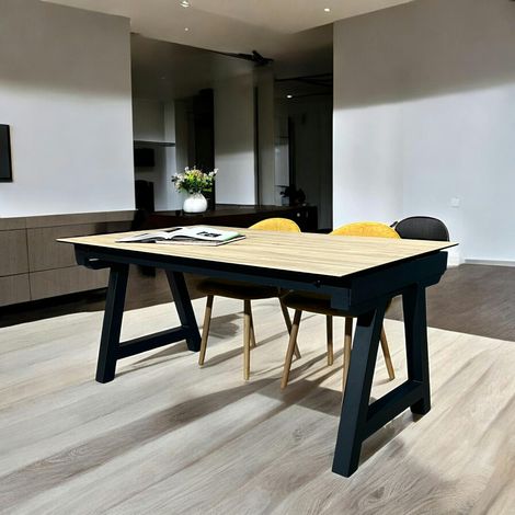 Table en céramique extensible effet bois 160-270 cm LOMBARDIE (1/5)