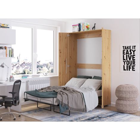 Cama abatible TEDDY 120x200 cm vertical roble artesanal (1/5)