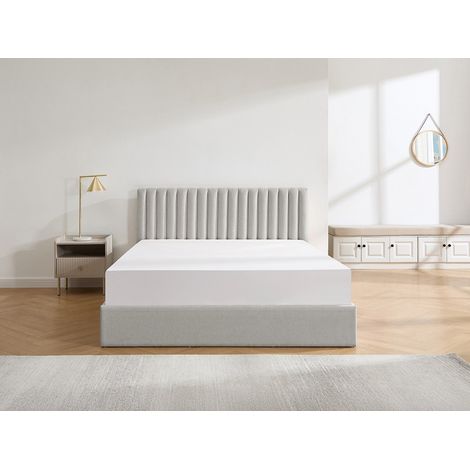 Lit coffre 180 x 200 cm – Tissu – Gris clair - SARANELI (1/4)