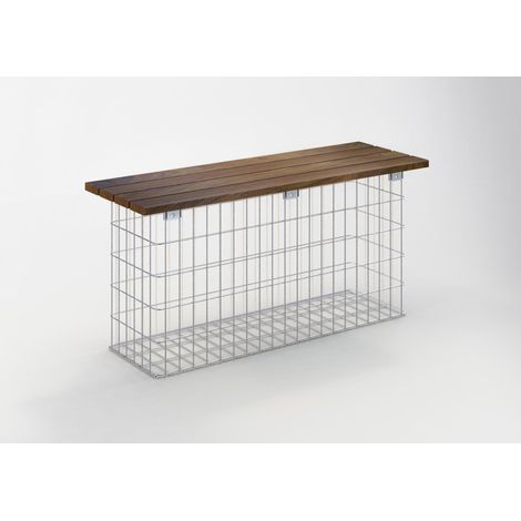 Gabiondeco - Banc de jardin Cumaru 115 cm x 50 cm x 32 cm. maillage 5 x 10 cm. galvanisé à chaud - Made in Germany (1/5)