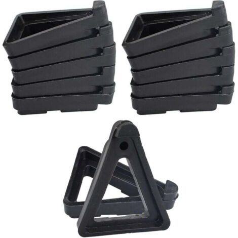 Lot de 24 pieds de pot de fleurs invisibles pour pot de fleurs triangulaires pour intérieur et extérieur, supports de pots de fleurs en terre cuite pour petits et grands pots de fleurs (noir)