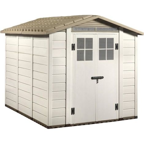Gartenhaus Resin Tuscany Evo 240, Bodenbelag inklusive, Farbe beige, 230x262x220h cm von Ezooza (1/5)