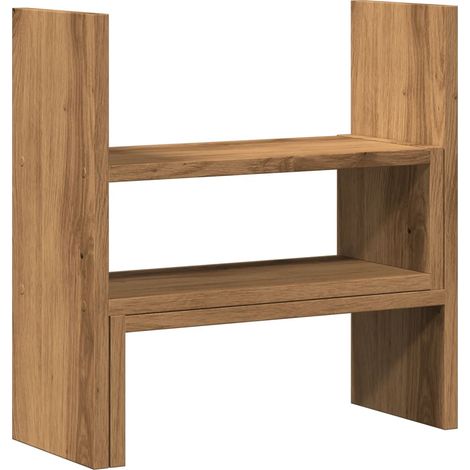 Organizador de armario de oficina ajustable madera de ingeniería artesanal marrón 020043576