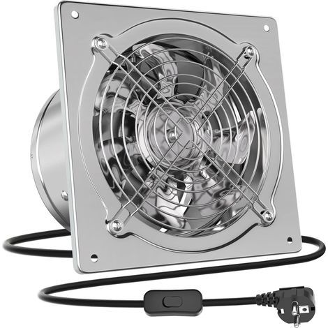 Aiperq – Extracteur d'air mural 250mm 1680m³/h – Clapet anti-retour – Acier inoxydable – Ventilation pour bureaux, greniers, cuisines (1/4)