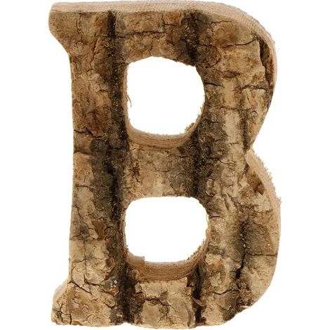 Lettres en bois peintes à la main, numéros de porte, lettre B (1/5)