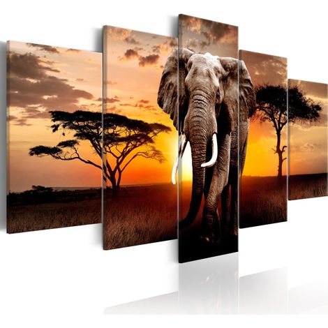 Tableau Imprimé "Elephant Migration" 50 x 100 cm (1/2)
