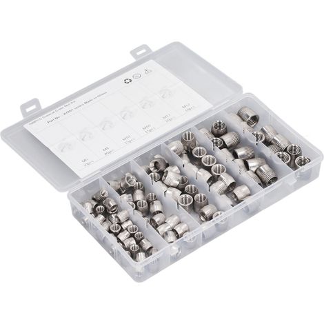 100 écrous coniques en acier inoxydable 304, 6 mm, 8 mm, 10 mm et 12 mm, 4 types moletés, écrous à implosion