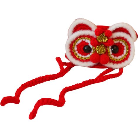 Costume de chien, Animal mignon, réglable, confortable, universel, accessoires de décoration de chat pour le nouvel an chinois, chapeau rouge, taille libre (1/5)