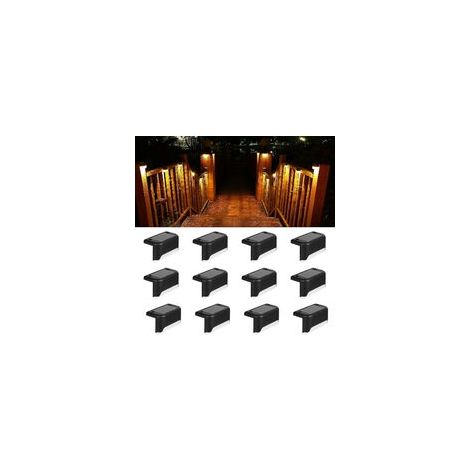 Solar-Terrassenleuchten für den Außenbereich, 4er/8er/12er-Packung, wasserdichte LED-Solarleuchten für Treppen, Stufen, Zäune, Geländer, Garten und Terrasse – colorbla-Crezuo