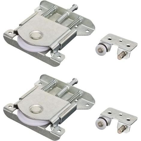 paia di rotelle per porte scorrevoli, ruote per armadi, mobili, credenze, finestre e porte scorrevoli (argento) (1/4)