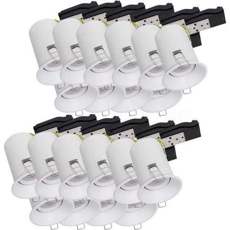 Lot de 20 Support de spot BBC RT2012 IP20 Basse Luminance 93mm de diamètre non orientable avec connecteur automatique GU10 (1/5)