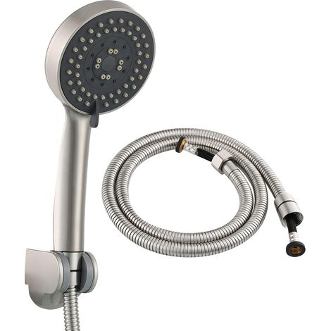 Nickel Brossé Ensemble de Douche Complet 5 Jets Douchette Douche Salle de Bain. Plastique (1/5)