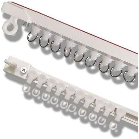 Rail de rideau auto-adhésif, sans perçage, rail coulissant nano-silencieux, 1 pièce pour montage en haut, 1 pièce pour montage latéral, convient aux salles de bains (2 pièces au total, 100 cm chacune) (1/4)