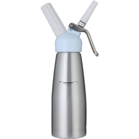 Siphon Chantilly Professionnel Aluminium 500ml, Sans Fuite, 3 Douilles en Acier Inoxydable, Siphons à Cuisine, Siphon de Chantilly, Syphon Creme Pompe, Cadeau de Patisserie et Desserts (1/4)