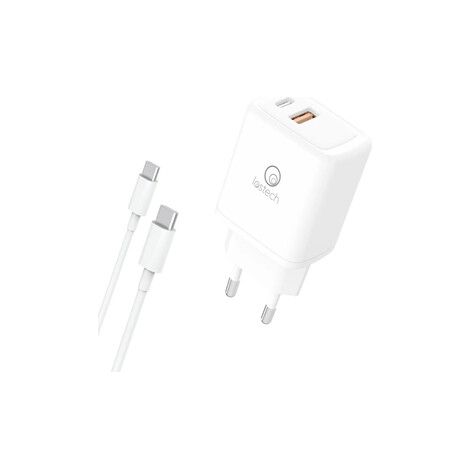 CARICATORE RAPIDO 30W 2 PRESE+CAVO USB-C / USB-C