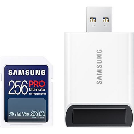 Carte mémoire SDXC SAMSUNG PRO Ultimate 256 Go avec adaptateur USB