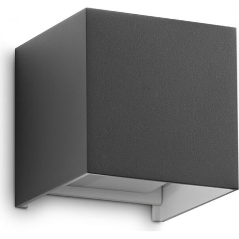 Ideal Lux Applique moderna Atom 2 luci LED integrato IP54 antracite metallo