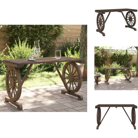 Table de jardin 115x55x65 cm bois de sapin massif - Table De Jardin - Table Extérieure - Mobilier De Jardin - Table En Bois - Table Ronde (1/5)