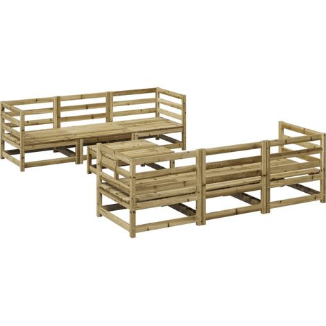 Maison Exclusive - 7-tlg. Garten-Sofagarnitur Kiefernholz Imprägn