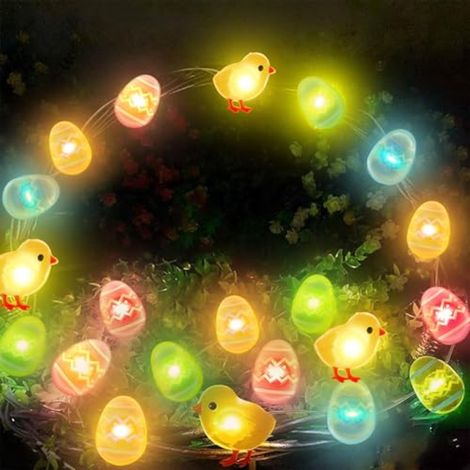 Ghirlanda luminosa pasquale, lunga 3 metri, con 30 LED, luce bianca calda, ideale per interni ed esterni.