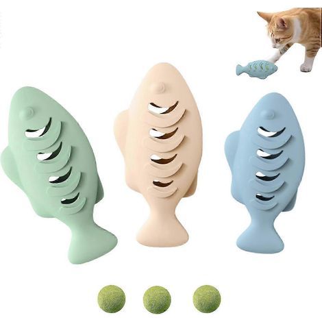 Lot de 3 jouets en silicone pour chat. jouet à mâcher multifonctionnel. distributeur de friandises. jouet interactif pour chats d'intérieur. jouet de dentition pour chatons. résistant et amusant. (1/5)