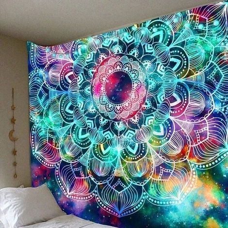 Tapisseries Champignons colorés Tapisseries Indien Boho Psychédélique Hippie Tentures murales-Fei Yu (1/5)