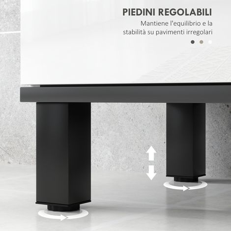 Meuble vasque blanc brillant 80x34x60 cm avec armoire 2 portes et tablette ajustable, rangement sous lavabo salle de bain. (1/5)