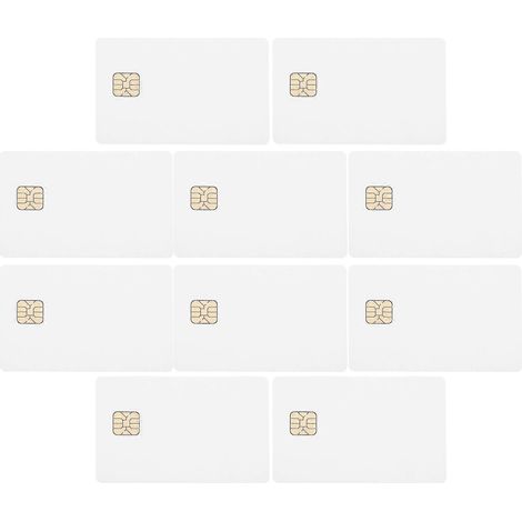 Lot de 10 cartes blanches à puce pour système de contrôle d'accès hôtelier-8.40X5.40X0.10CM (1/4)