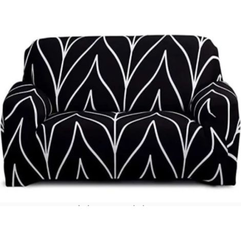 1 Housse de canapé, Extensible, Polyester et élasthanne, Base élastique, Pour canapé 2 places (1/5)