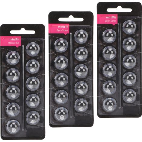 30 dômes de rechange pour aides auditives MiniFit à double ventilation, monocouche, antistatiques, en silicone, PES A02, 5 mm (1/5)