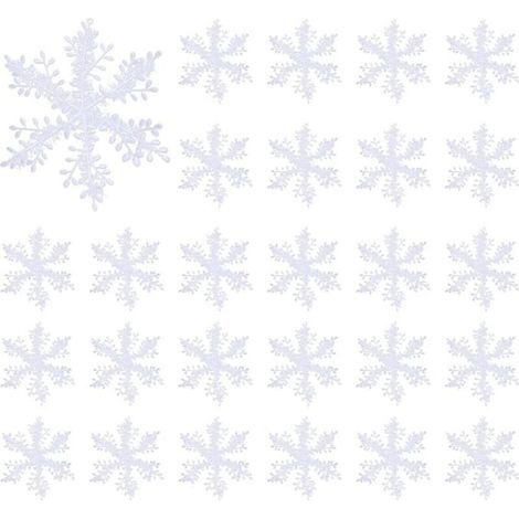 30 Pièces Flocons de Neige Blancs,Decoration Sapin Noel,Suspension Noel,Produits Suspendus Réalistes,Décoration Idéale à Suspendre au Sapin de Noël,Décoration de Noël (1/5)
