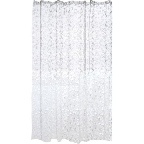 Rideau De Douche - Doublure EVA Épaisse Imperméable - Motif Circulaire 3D Semi-Transparent - Pour Cabine Douche Et Baignoire - 1 Pièce
