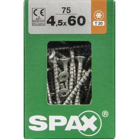 Spax Universalschrauben 4.5 x 60 mm TX 20 - 75 Stk. Holzschrauben (1/3)