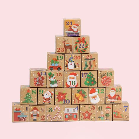 24pcs Calendrier De L'avent De Noël, Bonhomme De Neige Du Père Noël Boîte Noël Boîtes Cadeaux  Pour Décoration De Vacances De Noël En Famille