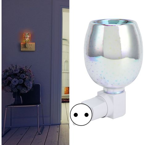 Lampe à cire sans fumée 3D, lampe d'aromathérapie, brûleur à cire électrique sans fumée, veilleuse ovale à brancher, idéale pour la maison, la chambre, le salon, comme décoration cadeau, lumière chaud (1/5)