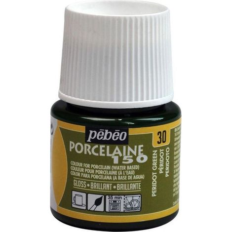 Peinture porcelaine - Pébéo - 150 Brillant Péridot N°30 - Flacon 45ml - Couleurs brillantes - Cuisson 150°C (1/4)