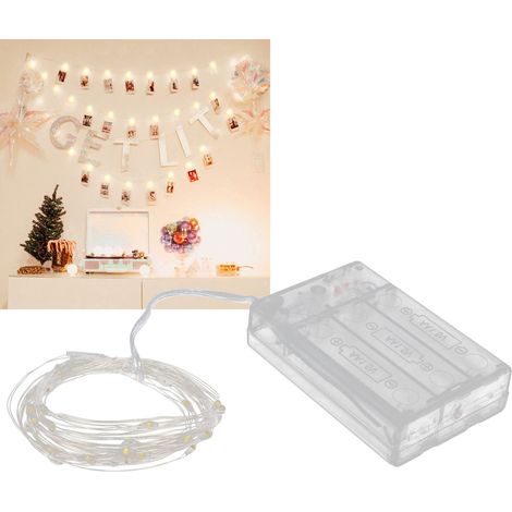 Guirlande lumineuse à pinces photo 200 LED avec 60 clips transparents pour décoration (1/5)